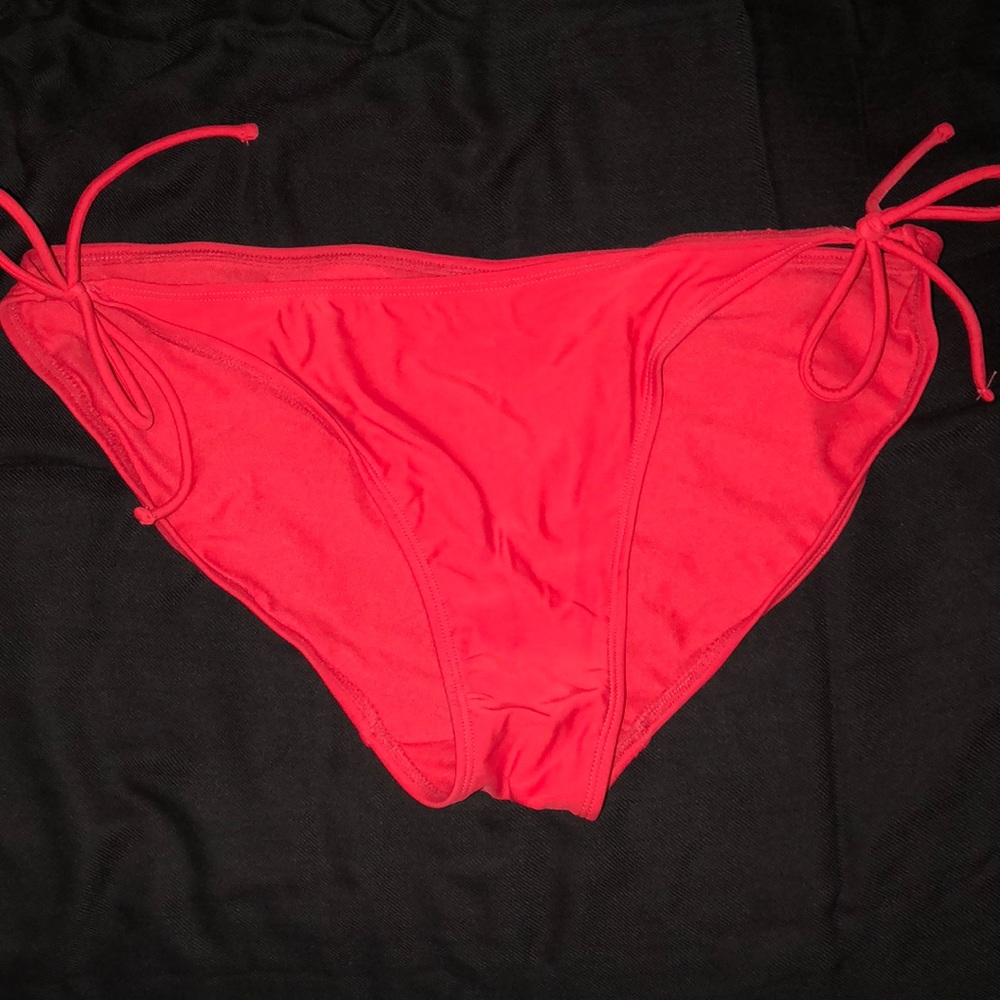 red side tie bikini bottoms